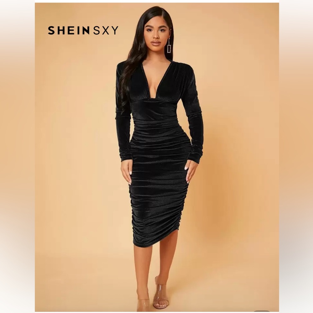 Elegant Black Velvet Dress